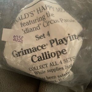 1989 McDonalds Happy Meal Toy Circus Parade New Grimace Playing Calliope